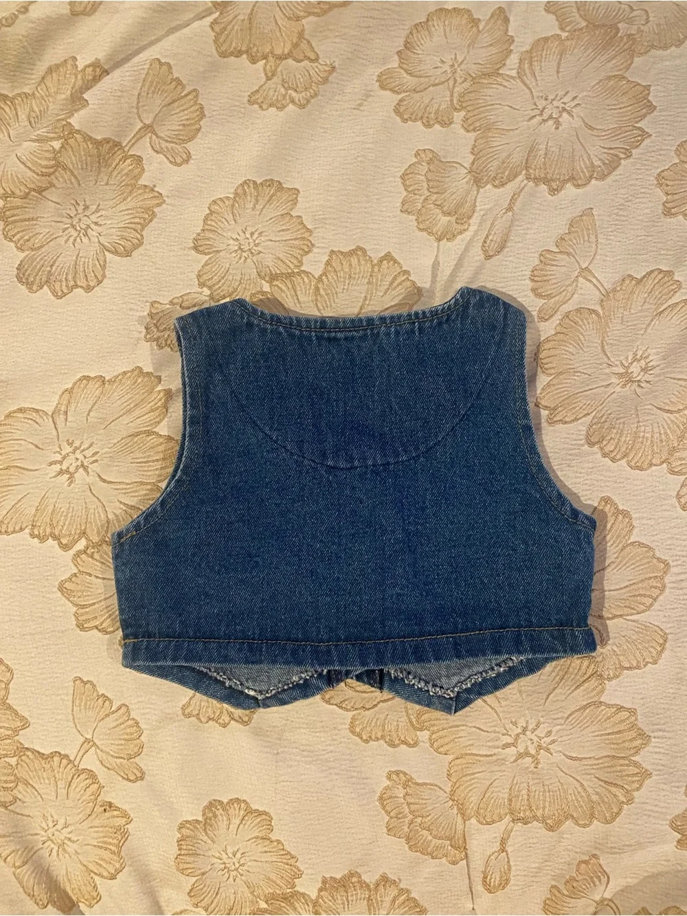 Nickelodeon Denim Blue Dora Embroidered Kids Vest with Pink Buttons
